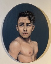 Portrait Oil Painting Wood 14x12” Realism Male Figure Signed Original LGBTQ Art picture