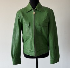 VTG St. John Sport leather jacket Women’s P Green SEE MEASUREMENTS *HAS FLAWS picture