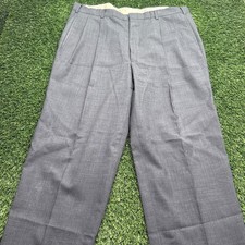 Brooks Brothers Wool Pleated Pants Mens 36x30 Gray Missing Back Button picture