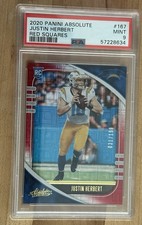 2020 Panini Absolute - RC Justin Herbert -Red Squares #31 /199 SP- PSA 9 -ROOKIE picture