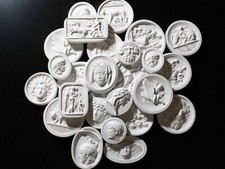 15 Mixed Plaster Cameos Grand Tour Intaglio Classical Wall Art Plaster Medallion picture