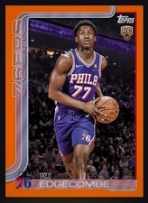 2025-26 Topps Flagship #203 VJ EDGECOMBE RC Orange /25 25cc -NBA Collect Digital picture