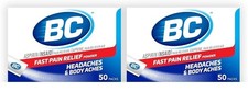 2 Pack BC HEADACHE POWDER Fast Pain Relief 50 Count Each Exp. 02/2028+ picture