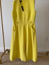 ESCADA Limoncello Yellow Sleeveless A-Line Dress Size 42 NWT Style 5019834 picture