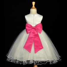 IVORY PRINCESS PARTY DRESS FLOWER GIRL BIRTHDAY PAGEANT BRIDAL RECEPTION HOLIDAY picture