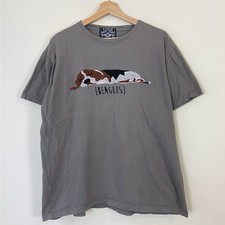 Vintage Sleeping Beagle Dog Embroidered Gray Tee Shirt - XL picture