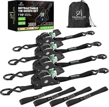 Rhino USA Retractable Ratchet Straps (4-Pack) - 1 Inch x 10 Feet (1,650lb Break picture