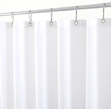 Water Resistant Fabric Shower Curtain Liner Weighted Hem Rustproof Grommets picture