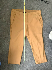 Lane Bryant Beige Stretch Ankle Pants Flat Front Straight Leg Zip Solid Knit 24P picture