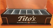 New Titos Handmade Vodka Official Bar Caddy Condiment Garnish Tray 6 Compartment picture