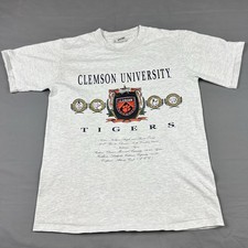 VTG 1990s Clemson University Tigers Nutmeg Mills Embroidered Single Stitch USA picture