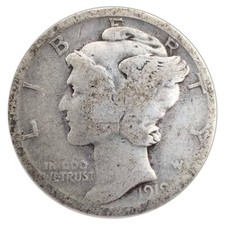 1919-S Mercury Dime G Good 90% Silver picture