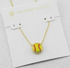 😍 Kendra Scott Girl's Softball Pendant Necklace with Gold plated Chain new picture