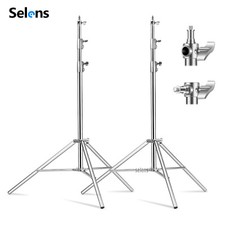 2PCS Heavy Duty Light Stand Tripod Spring Damped Stainless Steel 9.2ft picture