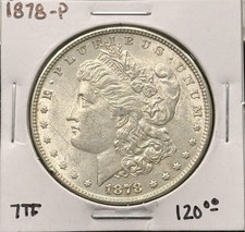 1878-P 7-TF Morgan Silver Dollar, AU/UNC, (26257) picture