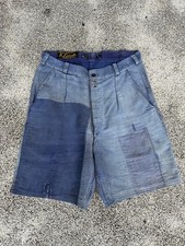 1940's FRENCH BLUE MOLESKIN FADED WORK PANTS 