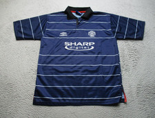Vintage Manchester United Shirt Mens XL Blue EPL Soccer Umbro Sharp Digital 90s picture