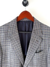Ermenegildo Zegna Mila Textured Check Plaid Men's Blazer Silk Linen Wool 40R picture