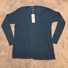 NWT Eileen Fisher Blue Spruce Tencel Steel Ribbed Long Cardigan PP PTP $338 picture