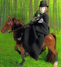 Artisan  - OOAK porcelain side saddle doll on horseback picture