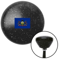 Pennsylvania Black Retro Metal Flake Shift Knob w/ M16x1.5 Insert Shifter Auto picture