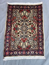 2x3 Earthy Vintage Turkish Small Rug Hand Knotted Wool Tribal Office Oriental picture