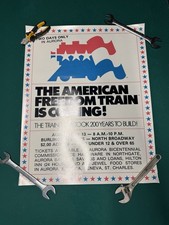 Vintage The American Freedom Train Poster - Aurora IL Bicentennial Visit 28”x22” picture