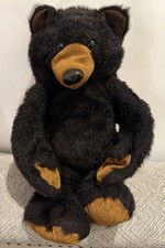 RARE Folkmanis 24” Two Handed Black Bear Puppet Retired Plush Stuffed Animal Vtg picture