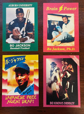 Bo Jackson Rare 1991 Broder Novelty Card Lot 4 Auburn Japanese Draft Bo Knows picture
