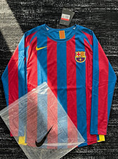 Nike FC Barcelona 20005/06 Ronaldinho #10 Men's L Long Sleeve Soccer Jersey picture