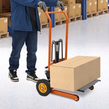 Hydraulic Material Lift 577lbs. Winch Stacker Adjustable Hight Pallet Dolly Lift picture