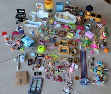 200 + Pieces Vtg Miniture Dollhouse Furniture Micro Mini Accessories Lot  picture
