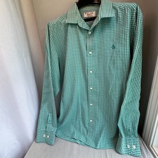 Original Penguin Shirt Men's XL Green White Plaid Button Down Cotton Blend picture
