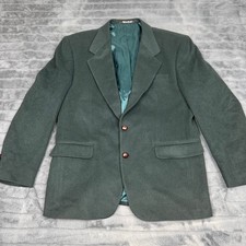 Tailors Row Deansgate Mens 40R Forest Green 100% Camel Hair Blazer Sport Coat picture