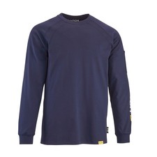 Klutch Flame-Resistant Long-Sleeve T-Shirt, Navy, Small, CAT 2 FR Shirt, ATPV picture