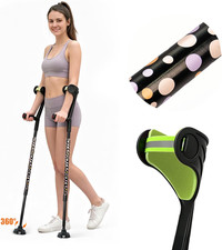 Forearm Crutches for Adults 350 lbs 360 Swivel Polka Dot Purple Folds to 19 Inch picture