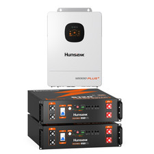 Humsienk 2Pack 48V 100Ah Battery UL1973 +12KW 48V Solar Hybrid Inverter 120/240V picture