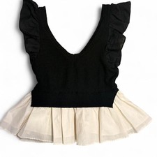En Saison for Free People Ruffle Mixed Media Peplum Top picture