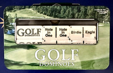 Golf Dominoes Game 28 Travel Tin Double Six Set 28 Tiles New picture