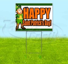 HAPPY SAINT PATRICK'S DAY 18x24 Yard Sign WITH STAKE Corrugated Bandit USA IRISH picture