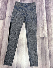 Old Navy Active Go-Dry Women's M Regular Gray/Black Striped Pull-On Leggings #25 picture