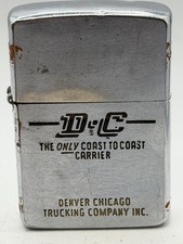 Vintage 1950-1957 D&C Trucking Advertising Chrome Zippo Lighter ***READ picture