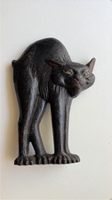 Rare Antique 1927 A.M. Greenblatt Studio #19 Halloween Cat Cast Iron Doorstop picture