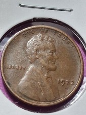 1922-D LINCOLN CENT. AU- UNC CONDITION. FULL WHEAT HEADS. picture