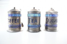 Vintage Leonard Silver Plate Coffee Tea Sugar Canister Set Complete w/ Spoons picture