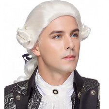 Men'S Colonial Judge Wig Washington Costume 18Th Century Gentleman Wig Historica picture