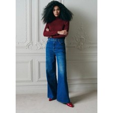 Sezane Jacob Jumper Merino Wool in Garnet Red Size Small picture
