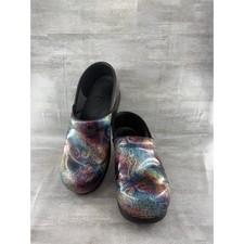 Dansko Professional Multi Color Mosaic Patent Leather Clogs Women 39 EU 8.5-9 US picture