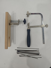 Unused Jeweler's Saw Frame Set Adjustable Saw with Bench Pin and 12 Blades picture