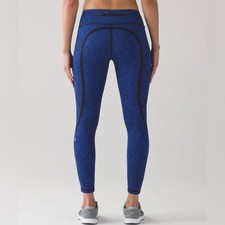 Lululemon On Track Tight br Circuit Cerulean Blue Black / Black picture